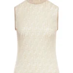 Fendi Fendi Monogrammed High-Neck Sleeveless Top