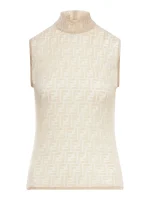 Fendi Fendi Monogrammed High-Neck Sleeveless Top - Imagine 2