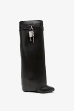 Givechy Shark lock leather pant boots - Imagine 3
