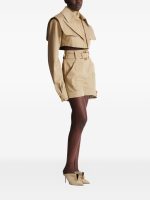 Balmain Cotton gabardine shorts with belt - Imagine 3