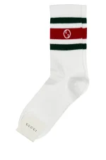 GUCCI White stretch cotton blend socks