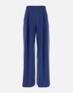 Max Mara Blue Stretch Satin Palazzo Pants - Imagine 3