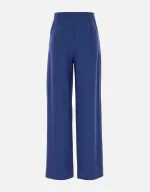 Max Mara Blue Stretch Satin Palazzo Pants - Imagine 5